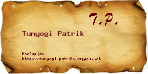 Tunyogi Patrik névjegykártya